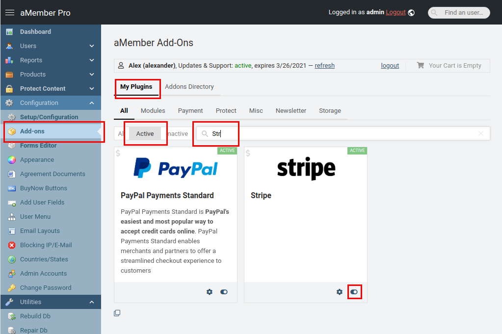 Disable Plugin